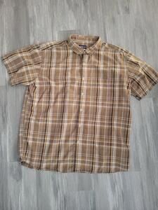 Patagonia Plaid Short Sleeve Shirt  XL Multicolored Cotton Hiking Hike Casual